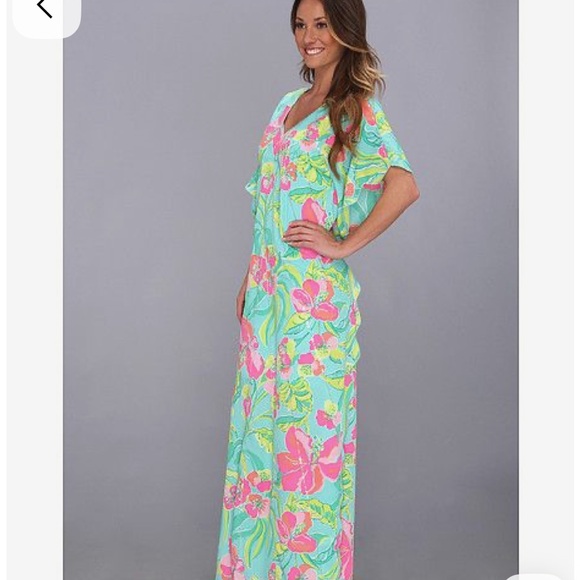 Lilly Pulitzer Floral Maxi Dress - Pink and Green XS - Picture 4 of 4